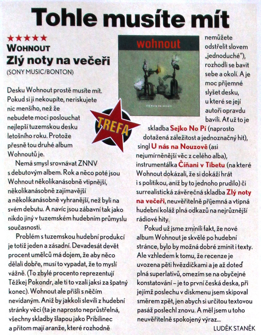 ZLÝ NOTY NA VEČEŘI