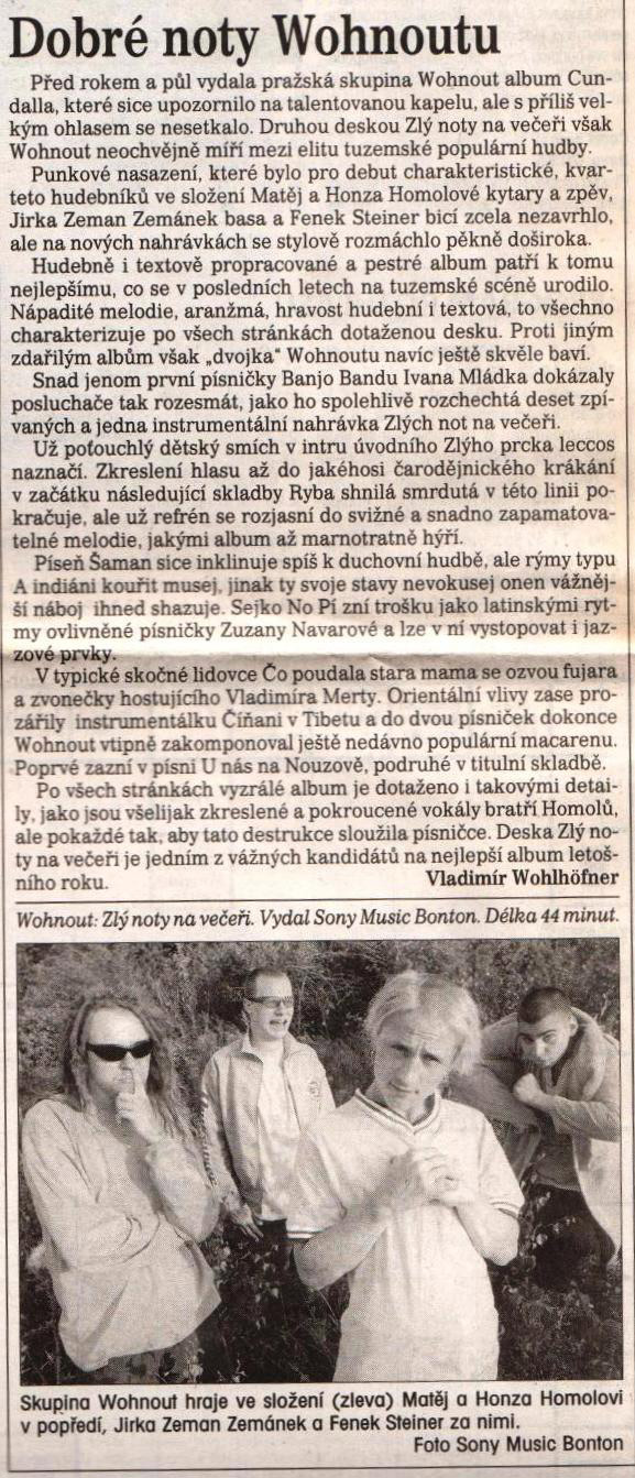 ZLÝ NOTY NA VEČEŘI